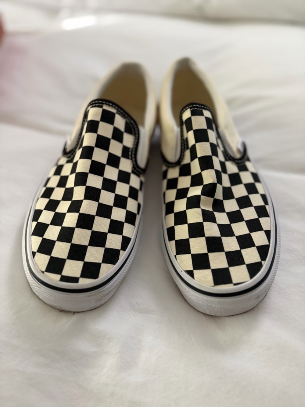 Vans Black & White Checker Slip-On Sneakers